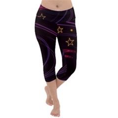 Background Abstract Star Lightweight Velour Capri Yoga Leggings