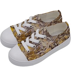 Rocky Texture Grunge Print Design Kids  Low Top Canvas Sneakers