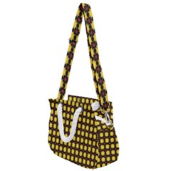 Yellow Pattern Green Rope Handles Shoulder Strap Bag by Dutashop