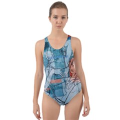 Retro Girls Cut-out Back One Piece Swimsuit