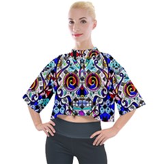 Sugar Skull Pattern 2 Mock Neck Tee