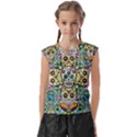 Sugar Skulls Pattern Kids  Raglan Cap Sleeve Tee View1