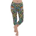 Sugar Skulls Pattern Lightweight Velour Capri Yoga Leggings View1