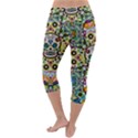 Sugar Skulls Pattern Lightweight Velour Capri Yoga Leggings View4