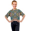 Sugar Skulls Pattern Kids Mock Neck Tee View1