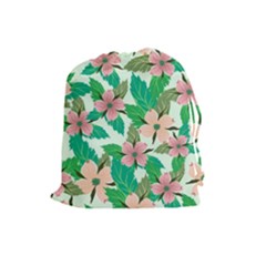 Floral Pattern Drawstring Pouch (large) by ExtraGoodSauce