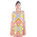 Line Pattern Cross Print Repeat Scoop Neck Skater Dress View1