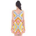 Line Pattern Cross Print Repeat Scoop Neck Skater Dress View2