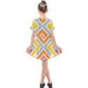 Line Pattern Cross Print Repeat Kids  Short Sleeve Shirt Dress View2