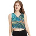 Oceanic Mircoscope  V-Neck Cropped Tank Top View1