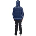 Blue buffalo plaid Men s Front Pocket Pullover Windbreaker View2