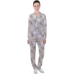 Flower  Casual Jacket And Pants Set