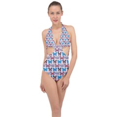 Show Time Halter Front Plunge Swimsuit