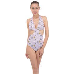 Birds In The Sky  Halter Front Plunge Swimsuit
