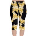 Ananas Chevrons Noir/Jaune Velvet Capri Leggings  View2