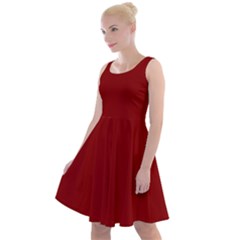 Color Dark Red Knee Length Skater Dress by Kultjers