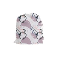Tropical Floral Pattern Drawstring Pouch (medium)