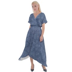 Denimeffetcolorbleu65 Cross Front Sharkbite Hem Maxi Dress