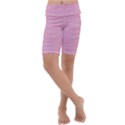 Pink knitted pattern Kids  Lightweight Velour Cropped Yoga Leggings View1