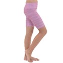 Pink knitted pattern Kids  Lightweight Velour Cropped Yoga Leggings View3