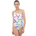 Pen Pencil Color Write Tool Classic One Shoulder Swimsuit View1