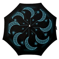 Moon Star Neon Wallpaper Straight Umbrellas by Dutashop