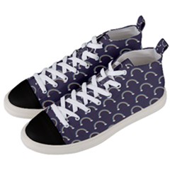 Pattern Arc En Ciel/nuages Men s Mid-top Canvas Sneakers