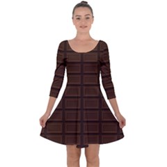 Milk Chocolate Quarter Sleeve Skater Dress