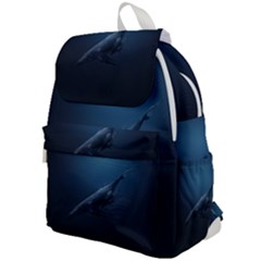 Blue Whales Top Flap Backpack by goljakoff