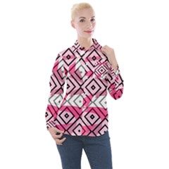 Patternabstraitrosenoir65 Women s Long Sleeve Pocket Shirt