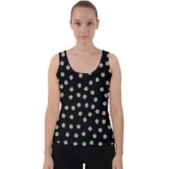 Pattern Marguerites Velvet Tank Top