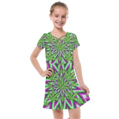 Purple, White, Green, Marijuana, Leaves, Cbdoilprincess  5de76707-e767-40d0-a70d-e7c36407f0a3 Kids  Cross Web Dress