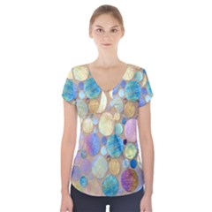 Tiles Cbdoilprincess Eb49aa06-f1b9-412e-836d-30c28dd8f7d9 Short Sleeve Front Detail Top