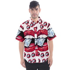 Lips Diamonds Cbdoilprincess  Df7357df-b45a-476d-b5b0-d19665f6de3f Men s Short Sleeve Shirt