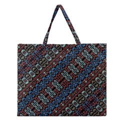Multicolored Mosaic Print Pattern Zipper Large Tote Bag by dflcprintsclothing