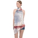 Golden Gate bridge Halter Asymmetric Satin Top View1