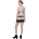 Golden Gate bridge Halter Asymmetric Satin Top View2