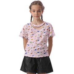 Dragonfly On Pink Kids  Front Cut Tee