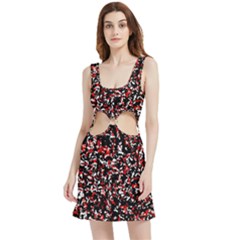 Patterntachesrougeblancnoir75 Velvet Cutout Dress