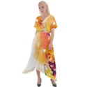 Autumn paint Cross Front Sharkbite Hem Maxi Dress View1