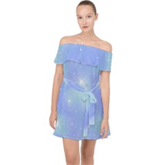 Heavenly Flowers Off Shoulder Chiffon Dress