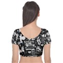 Skater-underground2 Velvet Short Sleeve Crop Top  View2