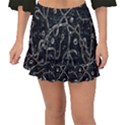 Abstract Surface Artwork Fishtail Mini Chiffon Skirt View1