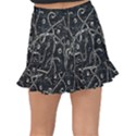 Abstract Surface Artwork Fishtail Mini Chiffon Skirt View2
