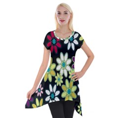 Flowerpower Short Sleeve Side Drop Tunic