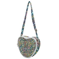 Multicolored Watercolor Stones Heart Shoulder Bag by SychEva
