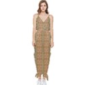 Vintage Ornate Geometric Pattern Sleeveless Tie Ankle Jumpsuit View1