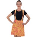 Orange/Yellow Line Pattern Velvet Suspender Skater Skirt View1