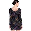 Criss-cross Pattern (multi-colored) Long Sleeve Velvet Bodycon Dress View2