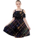 Criss-cross Pattern (multi-colored) Cut Out Shoulders Chiffon Dress View1